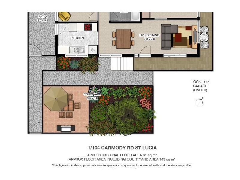 4/104  Carmody road, St Lucia QLD 4067 Floorplan