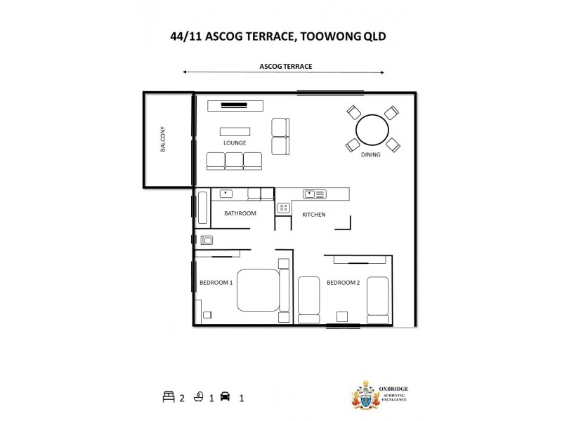 44/11 Ascog Terrace, Toowong QLD 4066 Floorplan