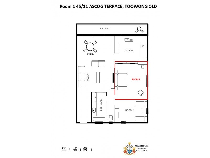 Room 2/11 Ascog Terrace, Toowong QLD 4066 Floorplan