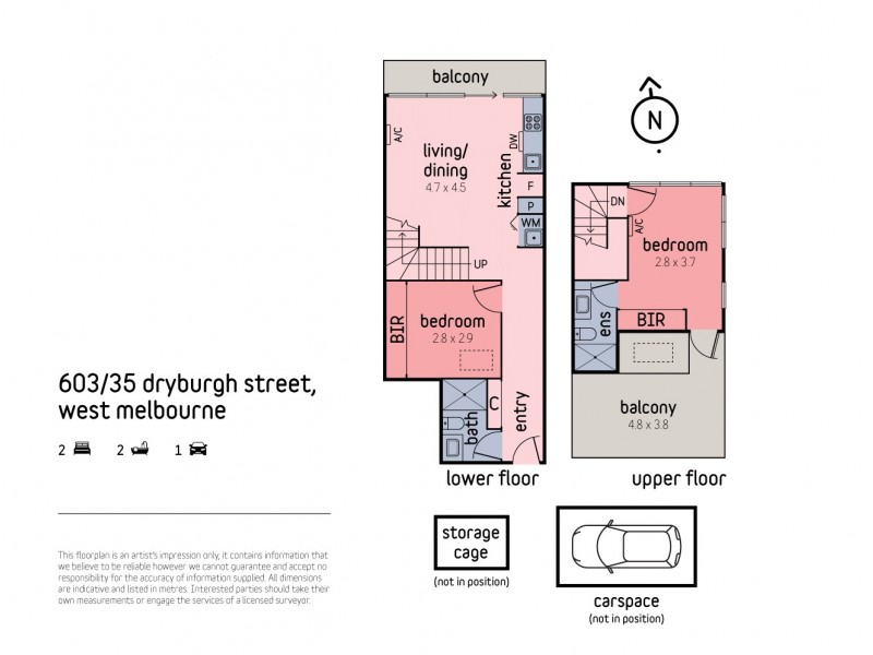 603/41 Dryburgh Street, West Melbourne VIC 3003 Floorplan