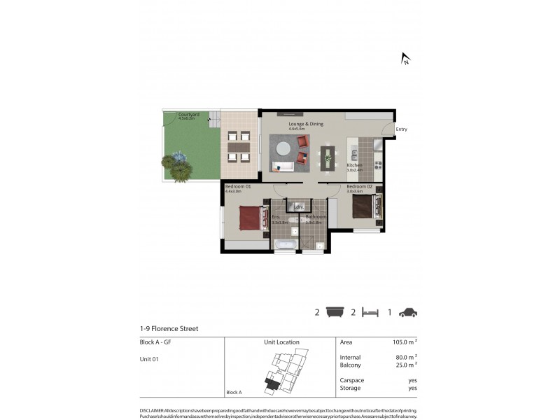 1/1 Florence Street, South Wentworthville NSW 2145 Floorplan