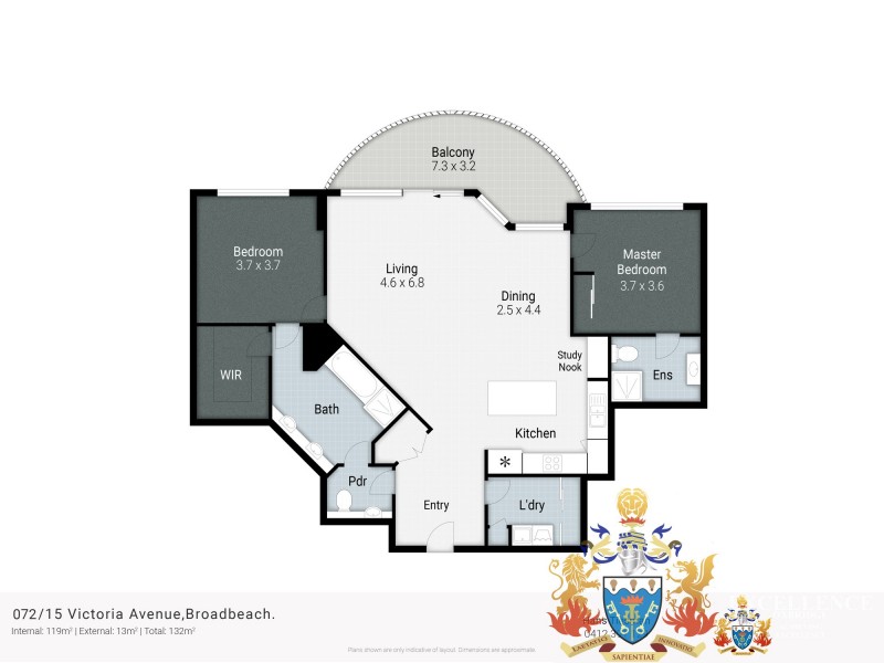 72/15 Victoria Avenue, Broadbeach QLD 4218 Floorplan