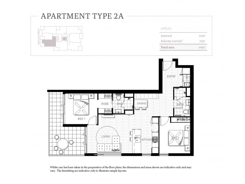 1101/28 Wolseley Street, Woolloongabba QLD 4102 Floorplan