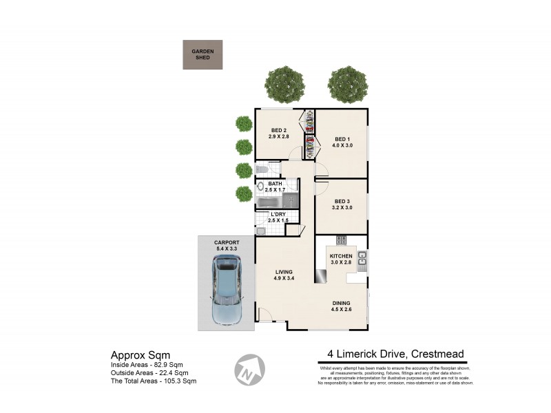 4 Limerick Drive, Crestmead QLD 4132 Floorplan