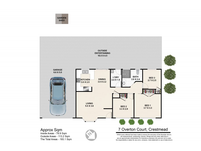 7 Overton Court, Crestmead QLD 4132 Floorplan
