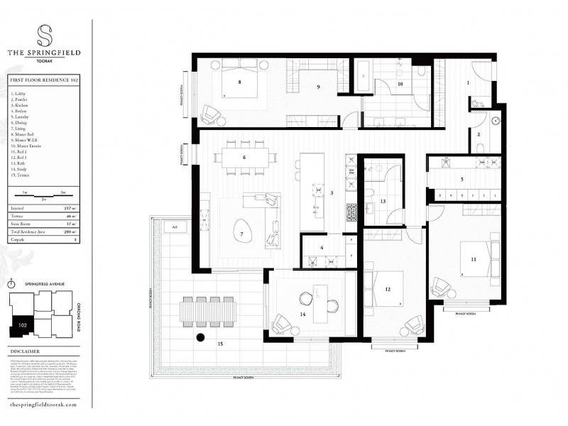 30/102 Springfield Avenue, Toorak VIC 3142 Floorplan