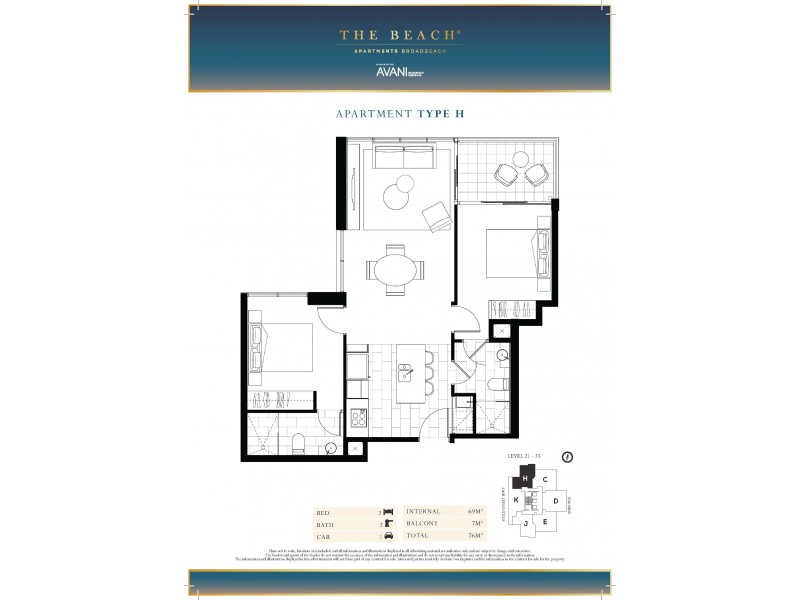 3302/50 Surf Parade, Broadbeach QLD 4218 Floorplan
