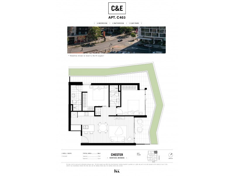 C403/7 Chester Street, Newstead QLD 4006 Floorplan