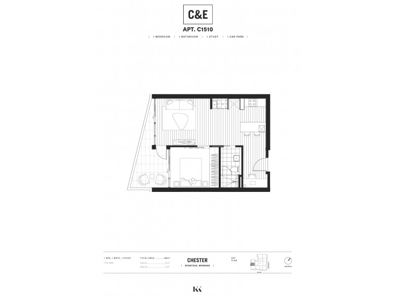 C1510/7 Chester Street, Newstead QLD 4006 Floorplan