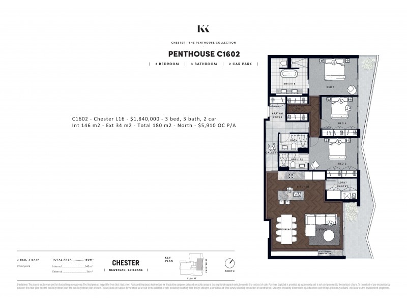 C Penthouse/7 Chester Street, Newstead QLD 4006 Floorplan