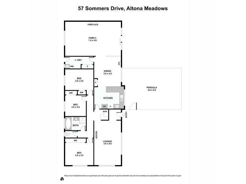 57 SOMMERS DRIVE, Altona Meadows VIC 3028 Floorplan
