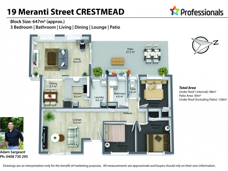 19 MERANTI Street, Crestmead QLD 4132 Floorplan