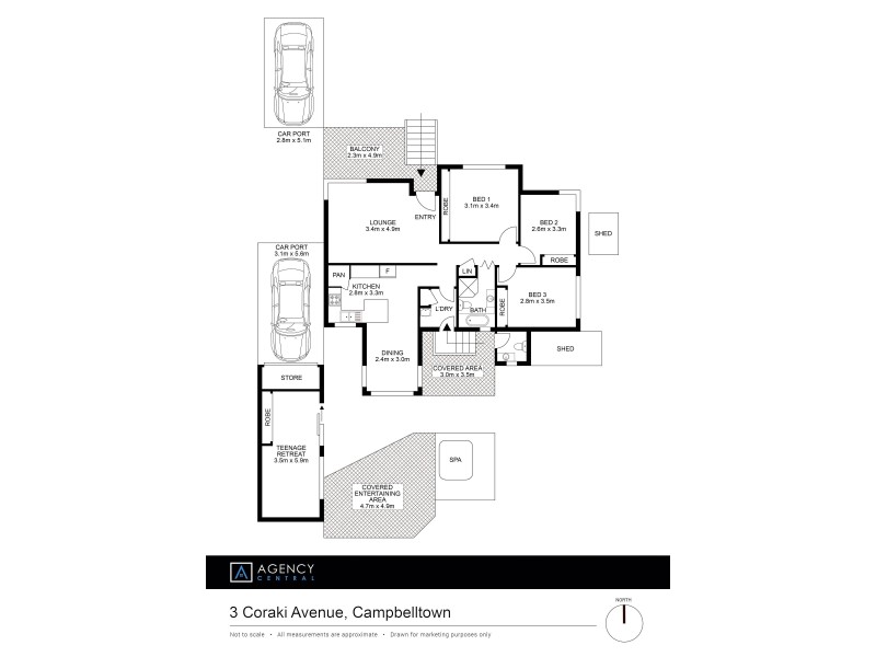 3 Coraki Avenue, Campbelltown NSW 2560 Floorplan