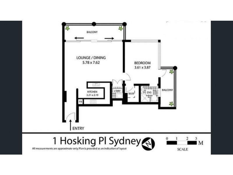 1603/1 Hosking Place, Sydney NSW 2000 Floorplan