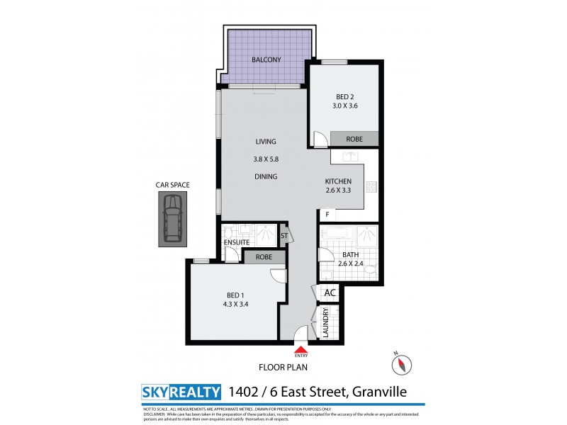 1402/6 East Street, Granville NSW 2142 Floorplan