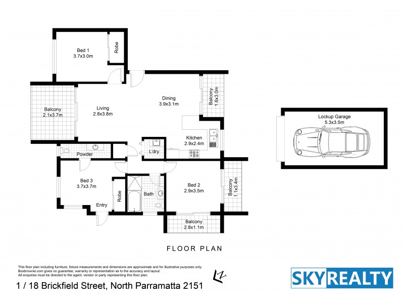1/18 Brickfield Street, North Parramatta NSW 2151 Floorplan
