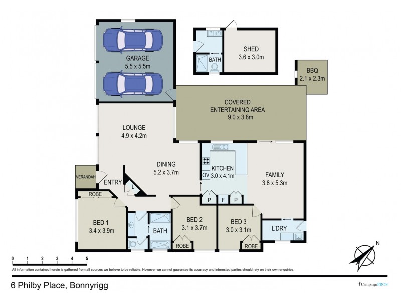 6 Philby Pl, Bonnyrigg NSW 2177 Floorplan