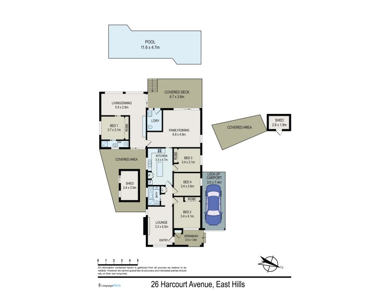 26 Harcourt Ave, East Hills NSW 2213 Floorplan