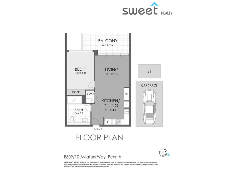 B809/10 AVIATORS WAY, Penrith NSW 2750 Floorplan