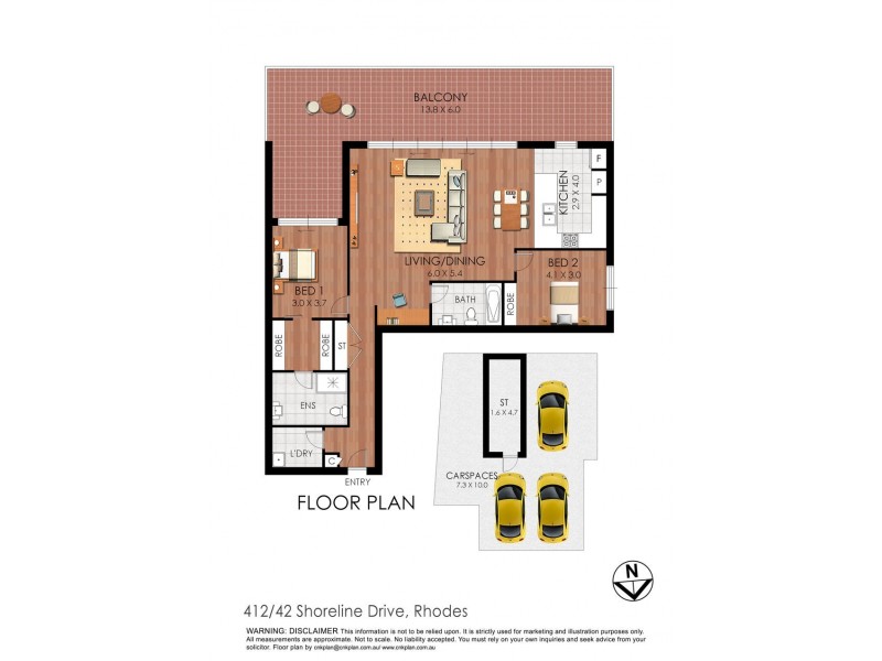 412/42 Shoreline Drive, Rhodes NSW 2138 Floorplan