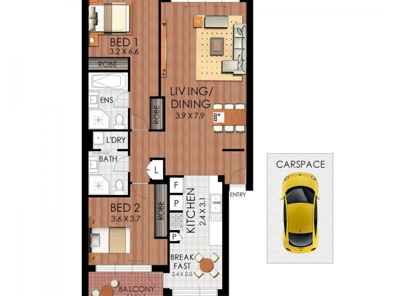 9/7 Blaxland Avenue, Newington NSW 2127 Floorplan