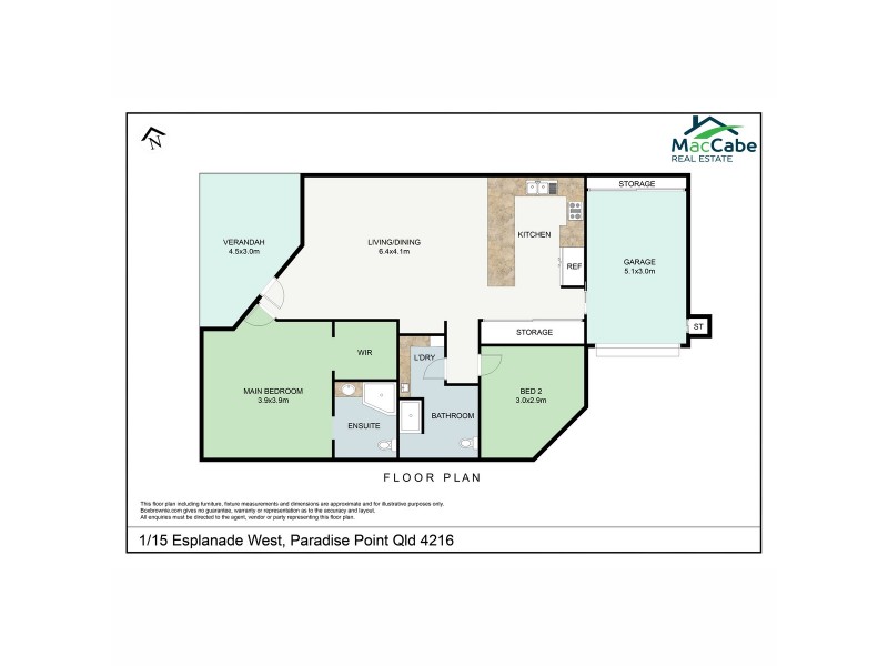 1/15 Esplanade West, Paradise Point QLD 4216 Floorplan