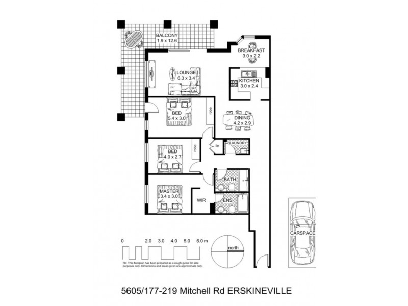 5605/177-219  Mitchell Road, Erskineville NSW 2043 Floorplan