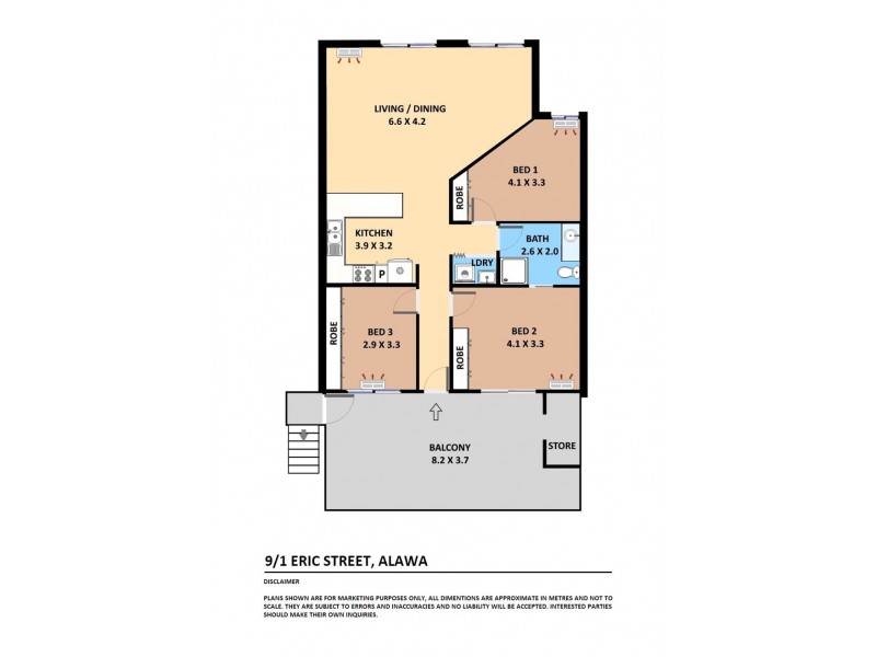 1 Unit 9 – Eric Street Corner Alawa Crescent, Alawa NT 0810 Floorplan
