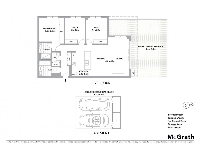 3404/55 Wilson Street, Botany NSW 2019 Floorplan