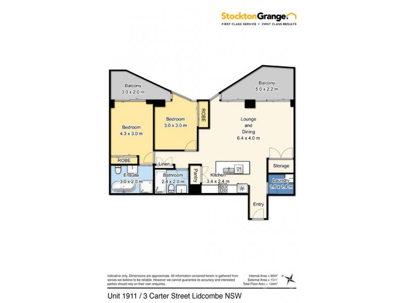 1911/3 Carter Street, Lidcombe NSW 2141 Floorplan