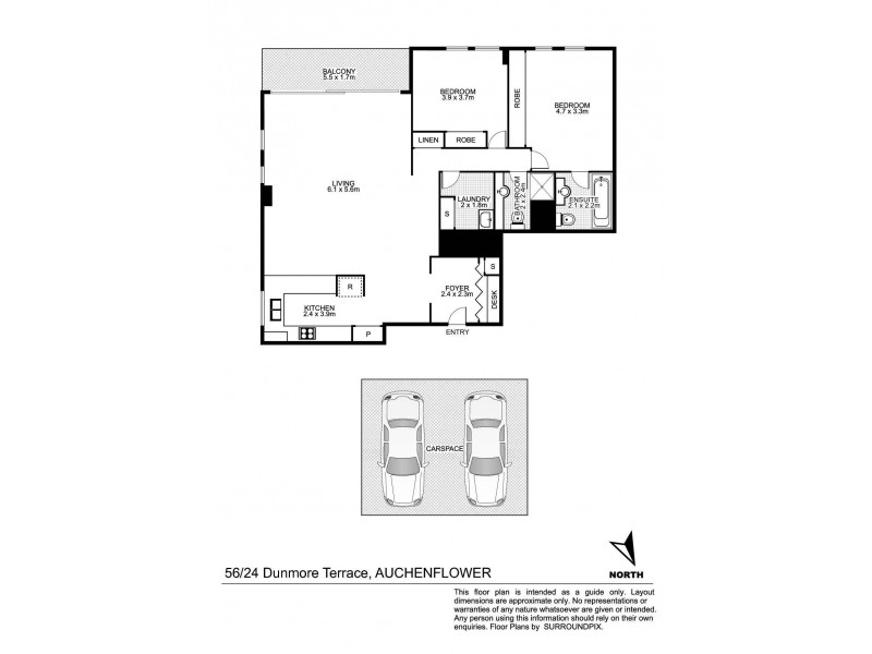 56/24 Dunmore Terrace, Auchenflower QLD 4066 Floorplan