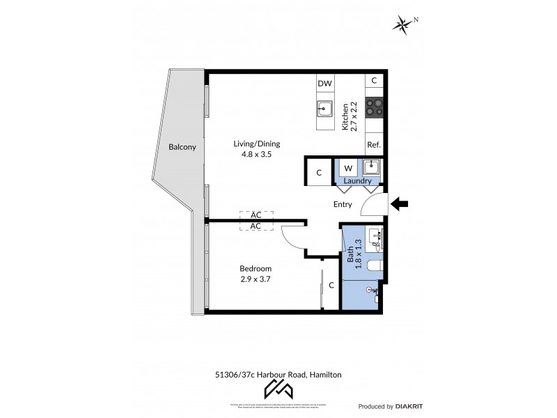 51306/37B Harbour Road, Hamilton QLD 4007 Floorplan