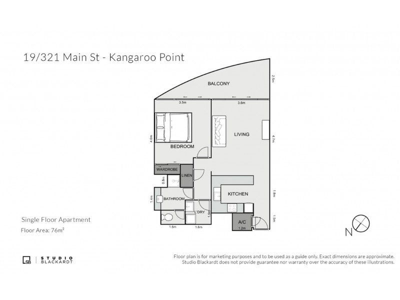 19/321 Main Street, Kangaroo Point QLD 4169 Floorplan