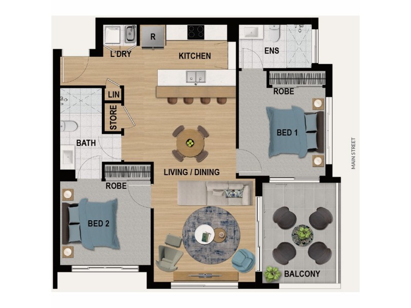 606/699 Main Street, Kangaroo Point QLD 4169 Floorplan