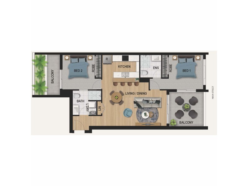 Unit 105/699 Main Street, Kangaroo Point QLD 4169 Floorplan