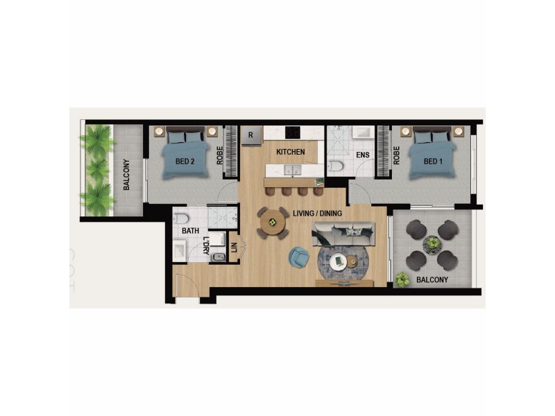 105/699 Main, Kangaroo Point QLD 4169 Floorplan