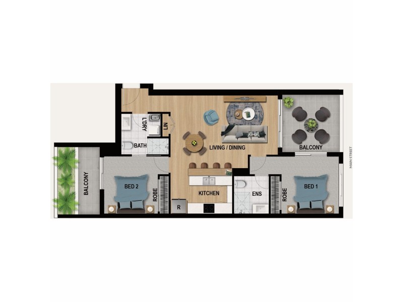 Unit 208/699 Main Street, Kangaroo Point QLD 4169 Floorplan