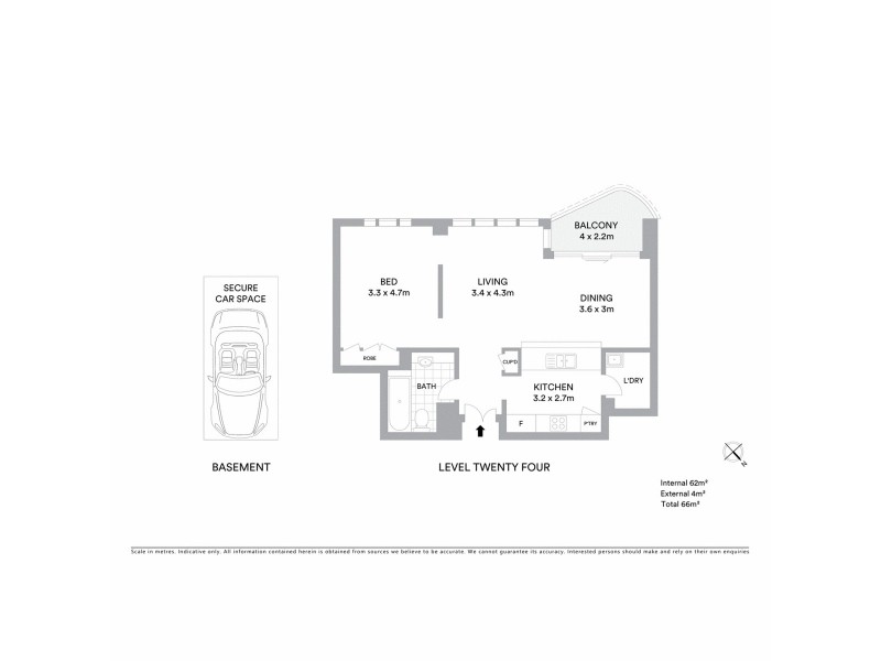 2406/168 Kent Street, Sydney NSW 2000 Floorplan