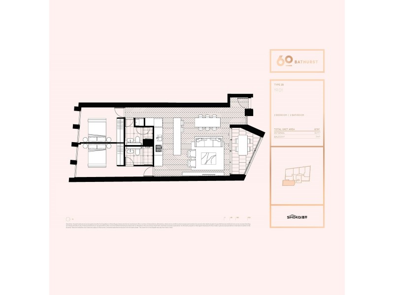 1901/60 Bathurst Street, Sydney NSW 2000 Floorplan