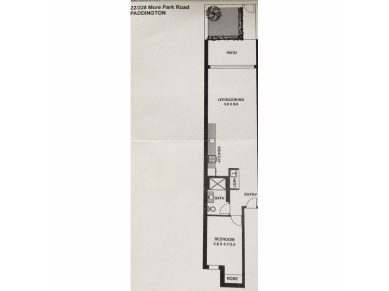 22/228 Moore Park Road, Paddington NSW 2021 Floorplan
