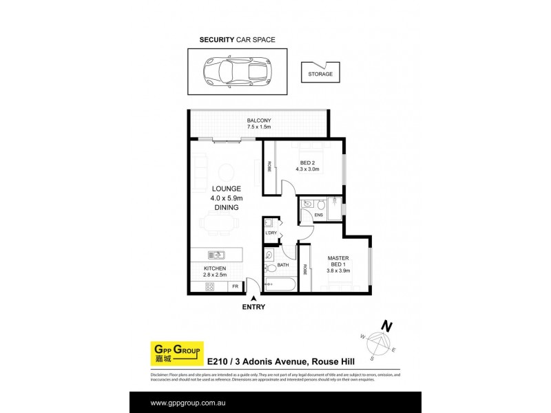 2**/3 ADONIS AVE, Rouse Hill NSW 2155 Floorplan