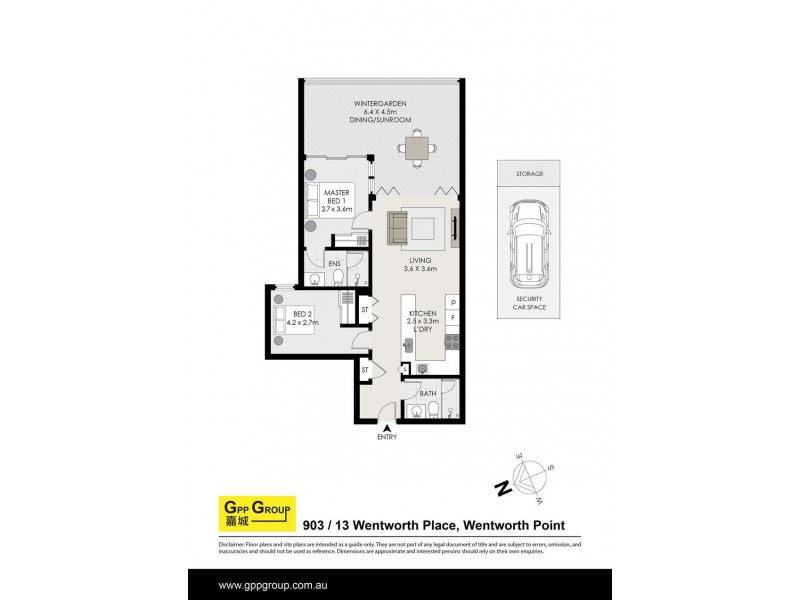 903/13 Wentworth Place, Wentworth Point NSW 2127 Floorplan