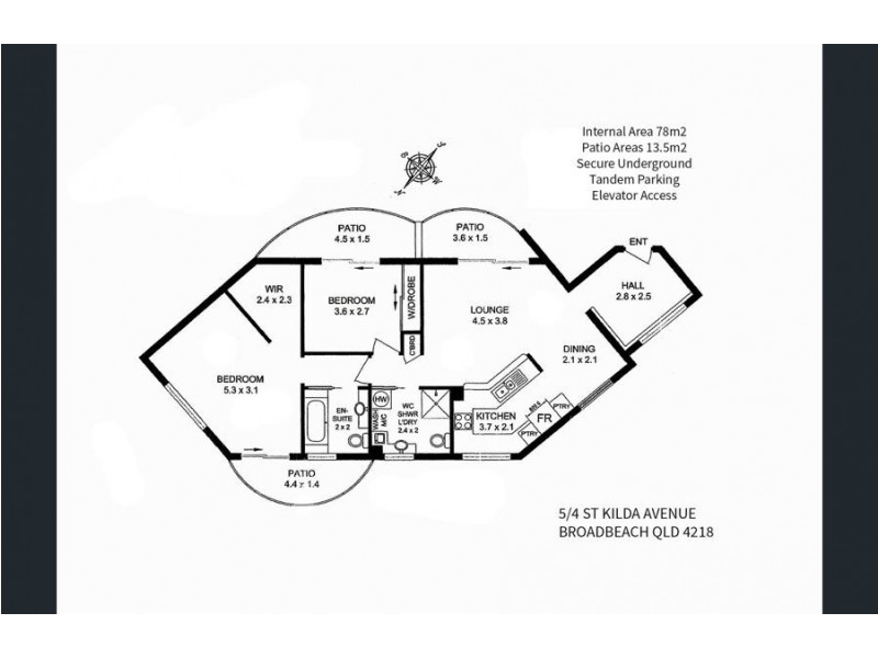 5/4 St Kilda Avenue, Broadbeach QLD 4218 Floorplan