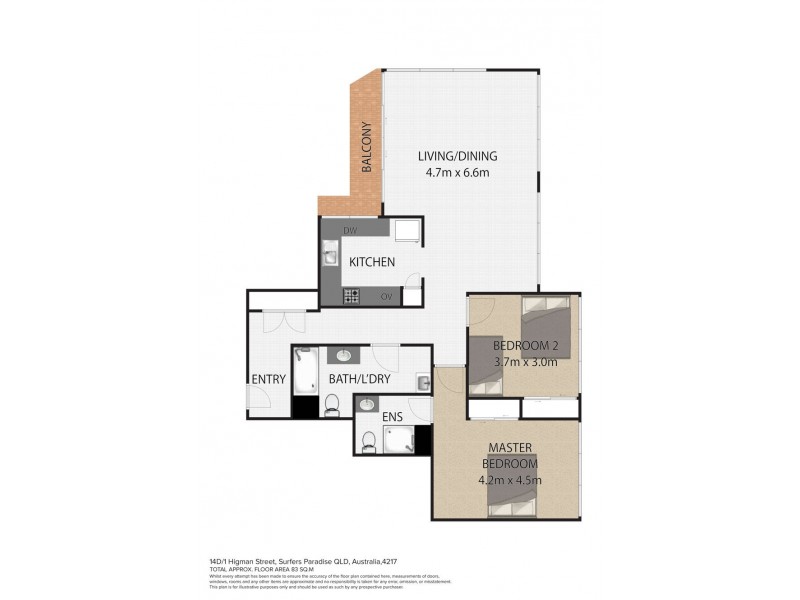 14D/1 Higman Street, Surfers Paradise QLD 4217 Floorplan