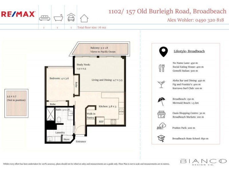 1102/157 Old Burleigh Road, Broadbeach QLD 4218 Floorplan