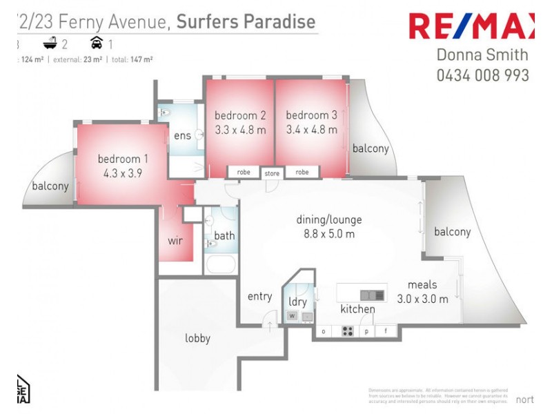 3372/23 Ferny Ave, Surfers Paradise QLD 4217 Floorplan