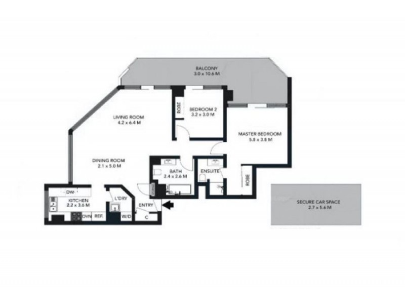 54/2916 Gold Coast Highway, Surfers Paradise QLD 4217 Floorplan