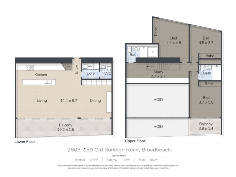 2803/159 Old Burleigh Road, Broadbeach QLD 4218 Floorplan