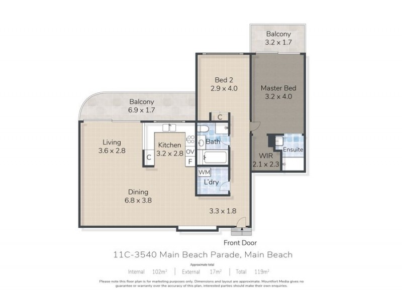 11C/3540 Main Beach Parade, Main Beach QLD 4217 Floorplan
