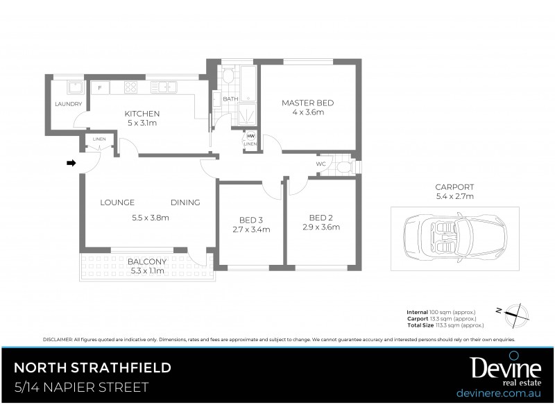 5/14 Napier Street, North Strathfield NSW 2137 Floorplan
